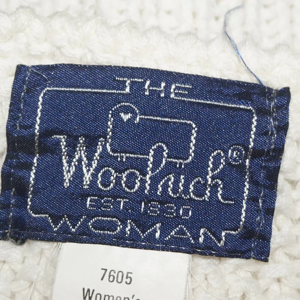 Vintage 90s Woolrich Intarsia Cotton Knit Cardigan Sweater - Picture 3 of 6